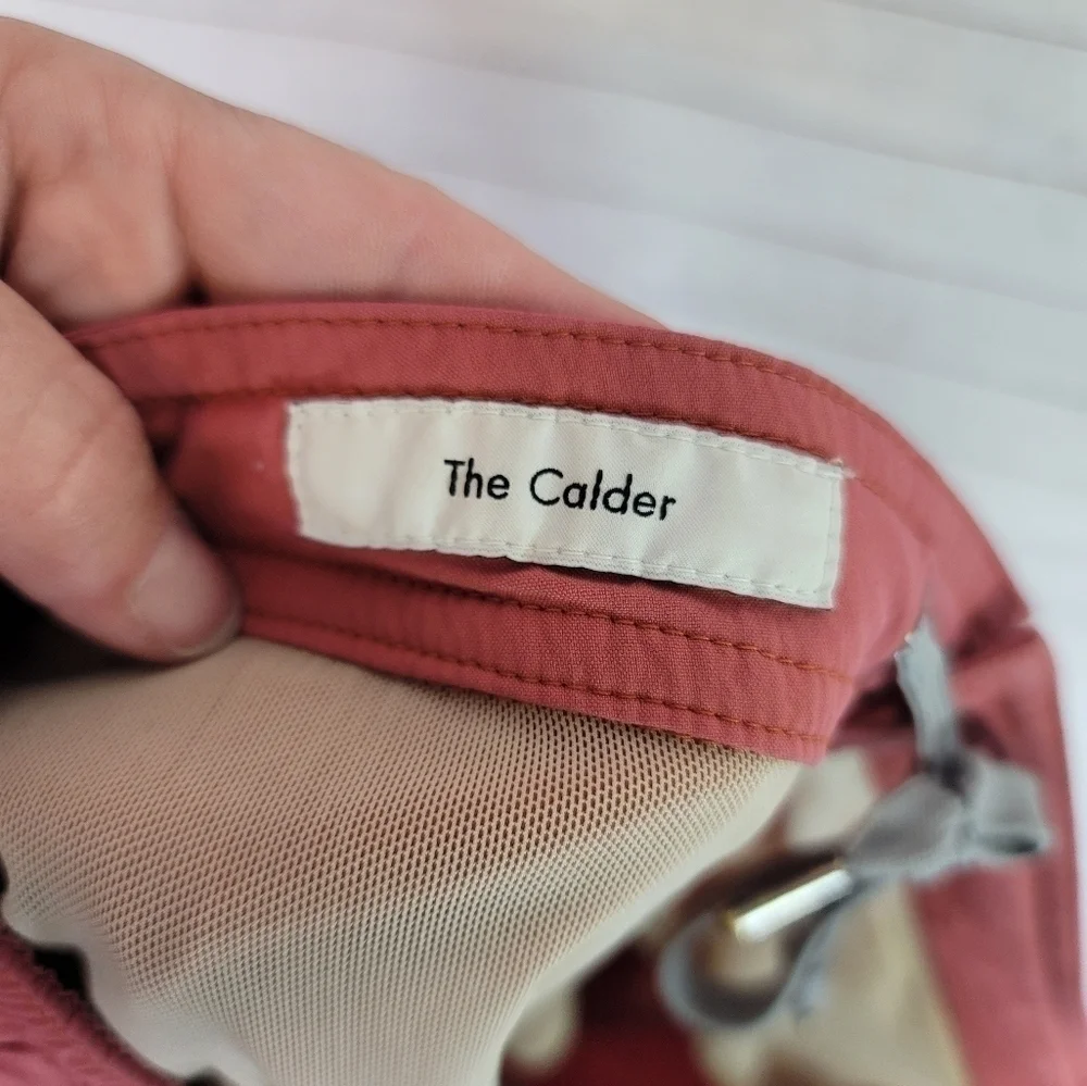 ONIA CALDER 6E SWIM TRUNKS IN BURNT RED, sz MEDIUM